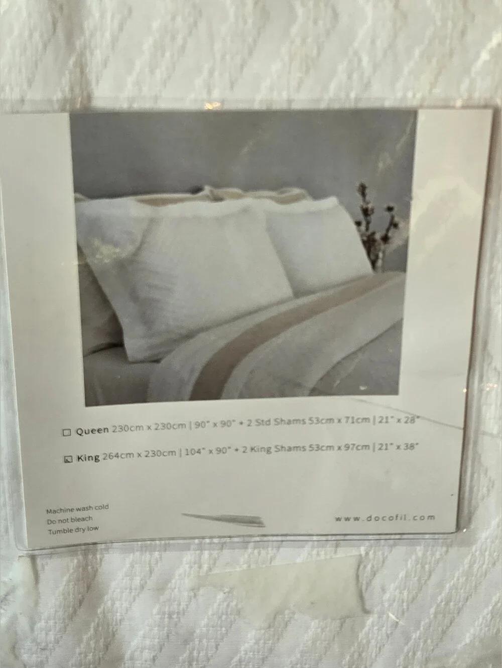 Docofil King Bed 3pc Duvet Set 100% Cotton by Docofil / Portugal White